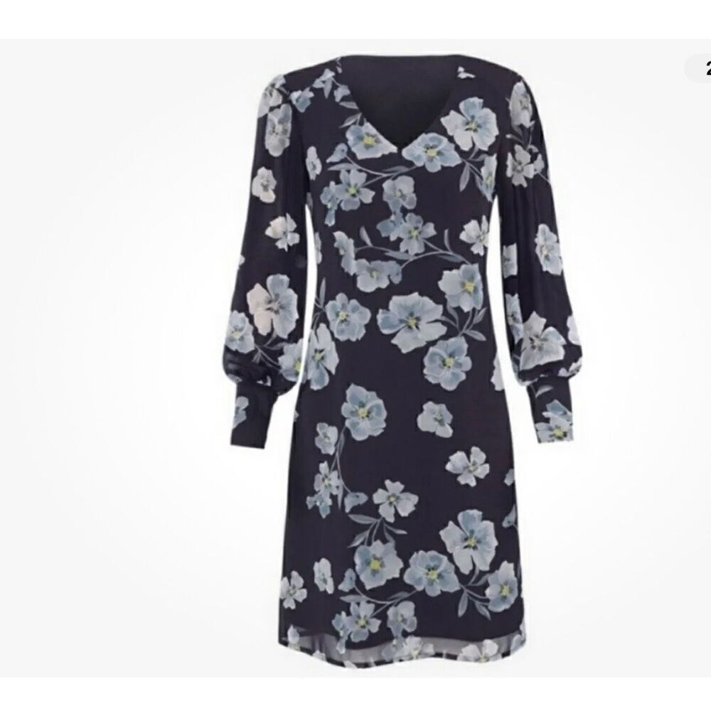 CAbi Style #4018 Navy Blue Floral Dress Size S